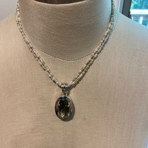 Sterling silver peridot pendant